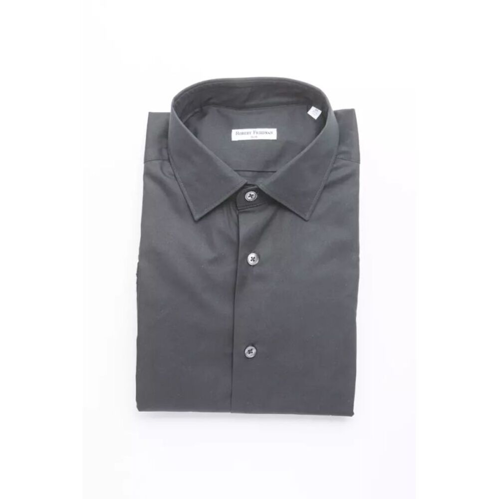 Robert Friedman Black Cotton Men's Men's Shirt